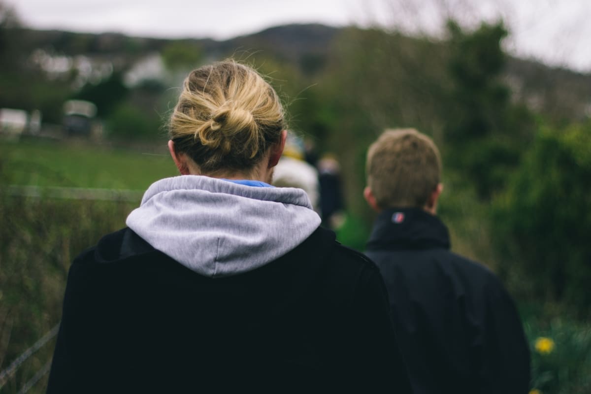 Young Woman Walking from behind